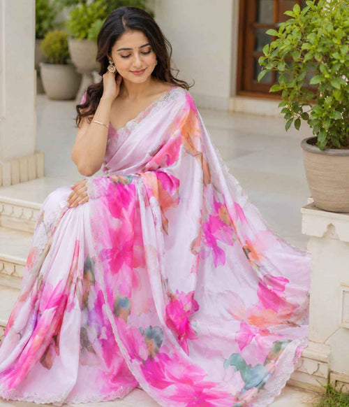 Kaagaz Ke Phool Maheshwari Silk Saree with Diamond Cutwork Border