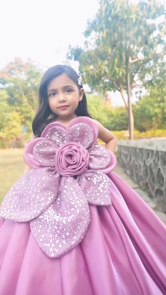 Gungun Princess Floral Designer Kids Gown