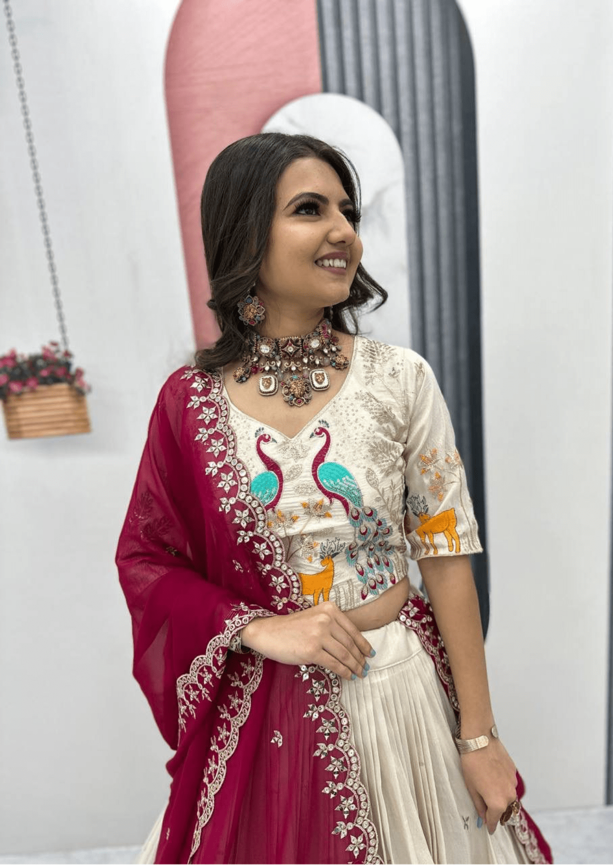 Padmika Embroidered Tissue Silk Lehenga Set