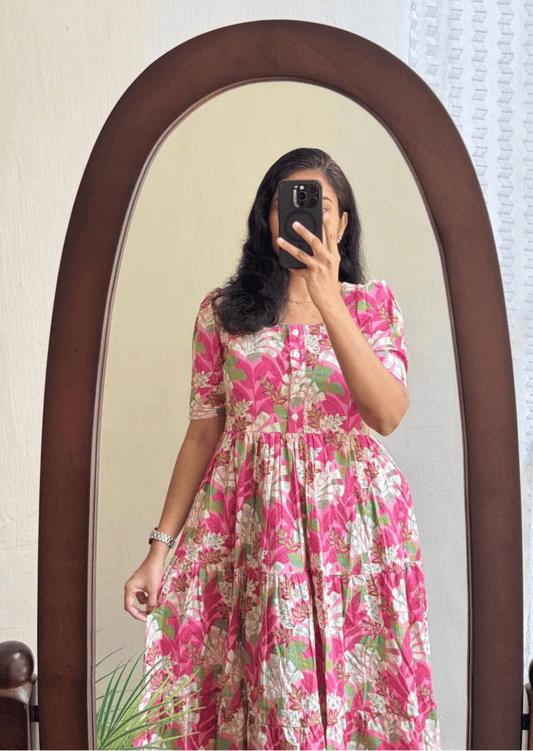 Timeless Floral Soft Cotton Midi Dress