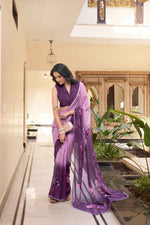 Lavender Mist Floral Soft Georgette Saree
