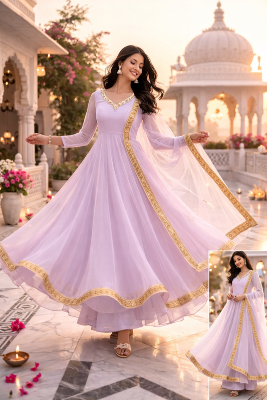 Shagun Lilac Anarkali Suit Set