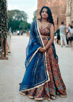 Desert Bloom Mustard Satin Lehenga