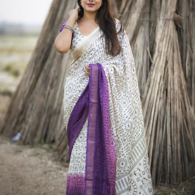 Wonderful Worli Cotton Crape Saree – Single Color Edition