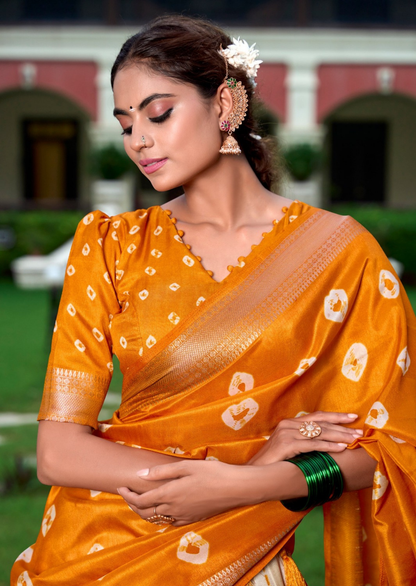 Gulzar Suryamukhi Shibori Zari Dola Silk Lehenga Set