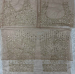 Golden Aura Sequins Embroidered Net Saree with Designer Blouse