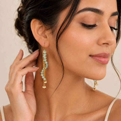 Mint Pearl Cascade Earrings