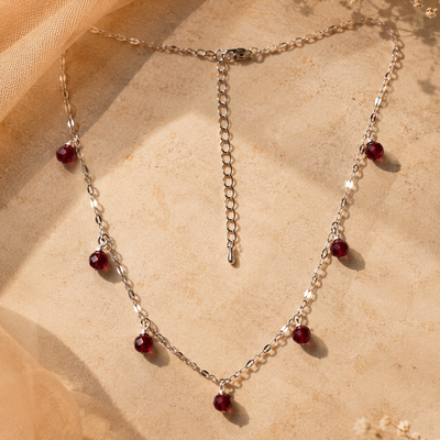 Ruby Charm Drop Necklace