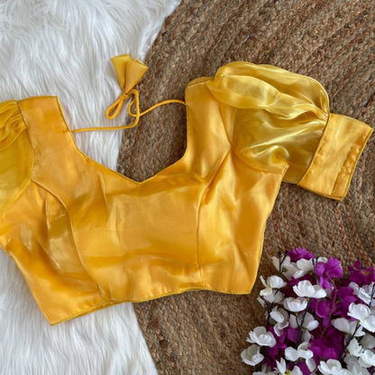 Noelle Yellow Organza Puff Jimmy Choo Blouse