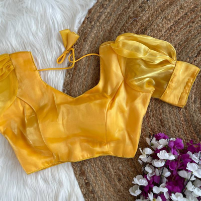 Noelle Yellow Organza Puff Jimmy Choo Blouse