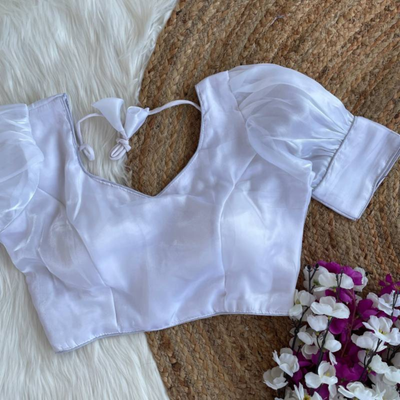 Noelle White Organza Puff Jimmy Choo Blouse