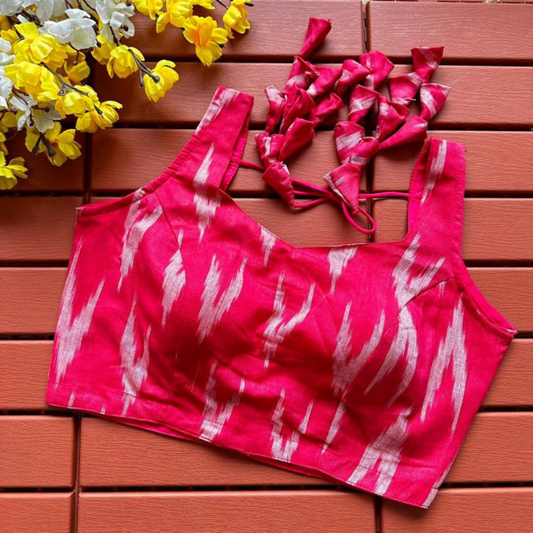 Eshani Fuchsia Ikat Cotton Blouse