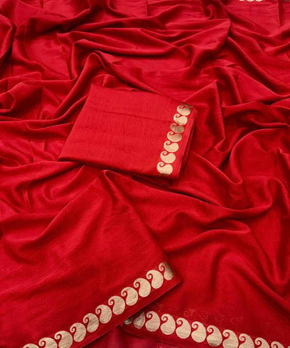 Ruhani Red Viscose Georgette Saree Set