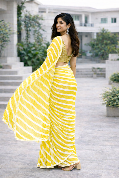 Sunlit Leheriya Georgette Saree