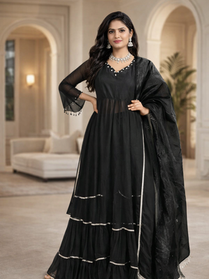 Shyama Black Sharara Set