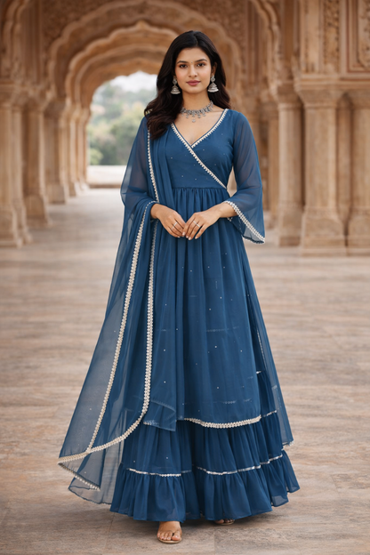 Neelanjali Graceful Blue Sharara Set