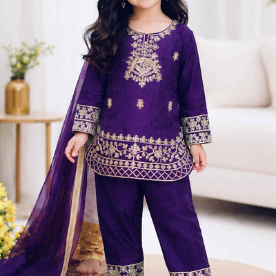 Bulbul Embroidered Silk Suit Set