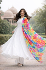 Roohani Adaa White Anarkali Set
