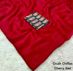 Devyani Soft Crush Chiffon Saree with Printed Blouse