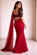 Devyani Soft Crush Chiffon Saree with Printed Blouse
