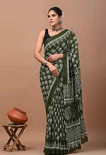 Hariyali Hues Forest Soul in Mulmul Saree