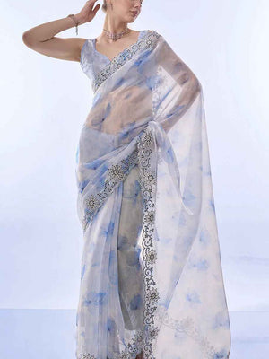 Ira Devyani Embroidered Space Silk Saree