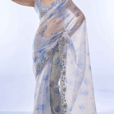 Ira Devyani Embroidered Space Silk Saree