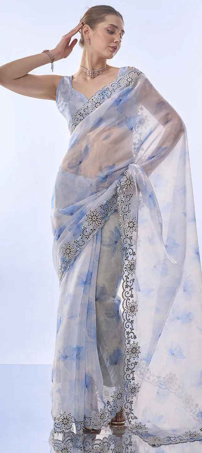 Ira Devyani Embroidered Space Silk Saree