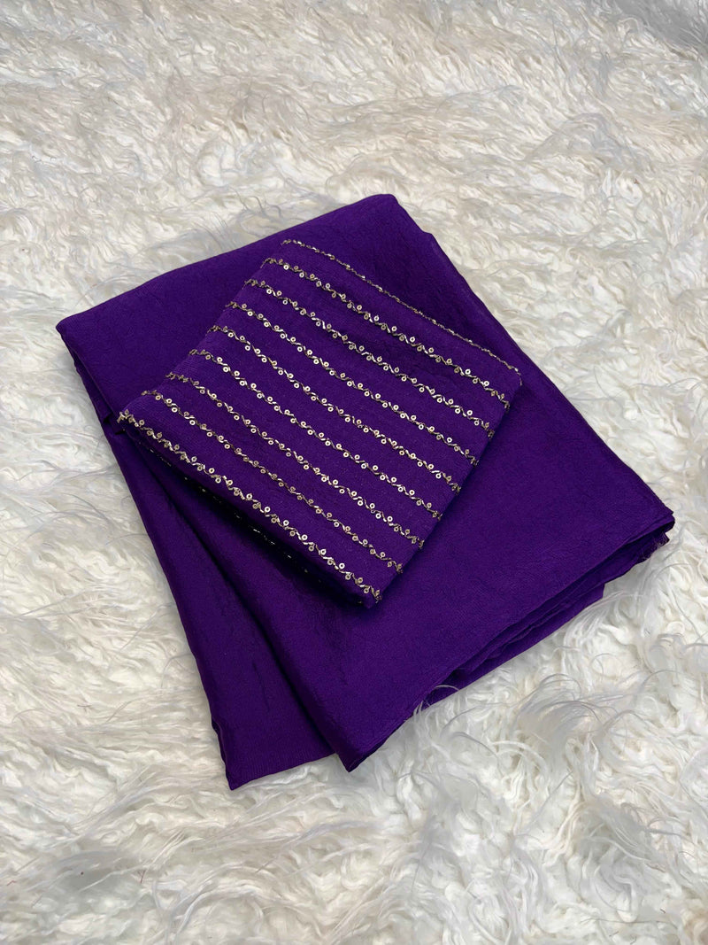 Ishira Amethyst Crush Designer Saree with Heavy Beaded Blouse