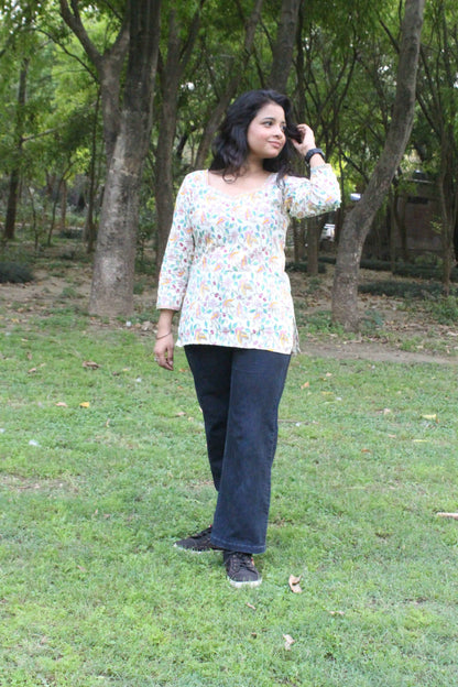Ivory Garden Cotton Kurti
