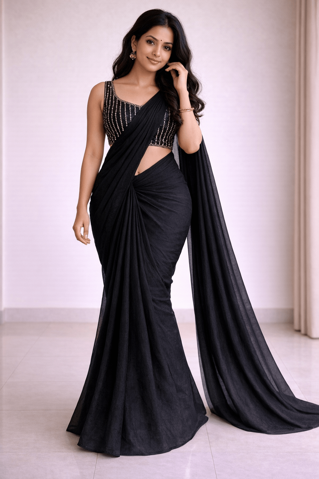 Karishma Crush Designer Saree with Heavy Beaded Blouse