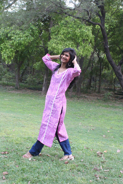 Lavender Grace Straight Kurti