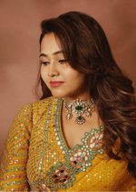 Meher Floral Border Mirror Work Saree