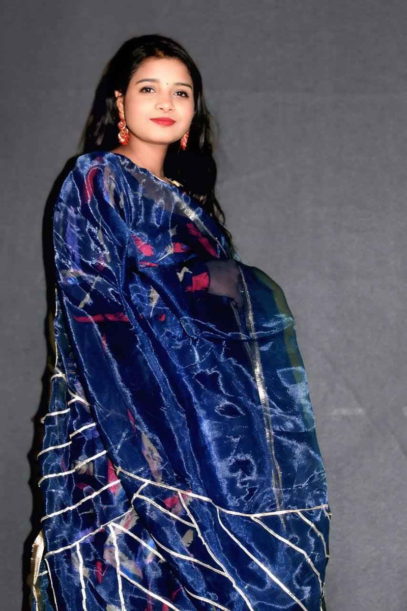 Midnight Feather Cape Lehenga Set