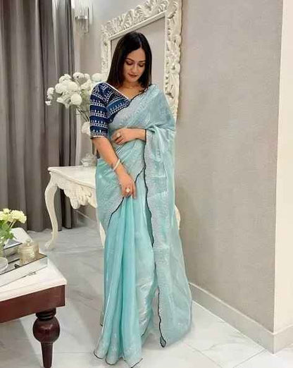 Neelkamal Zimmy Choo Satin Saree
