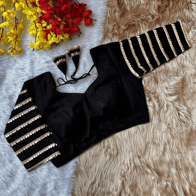 Nysa Midnight Sequins Cotton Silk Blouse