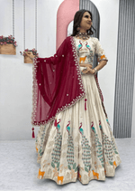 Padmika Embroidered Tissue Silk Lehenga Set