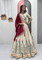 Padmika Embroidered Tissue Silk Lehenga Set