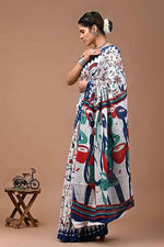 Ranglok Multicolor Tribal Art Mulmul Cotton Saree