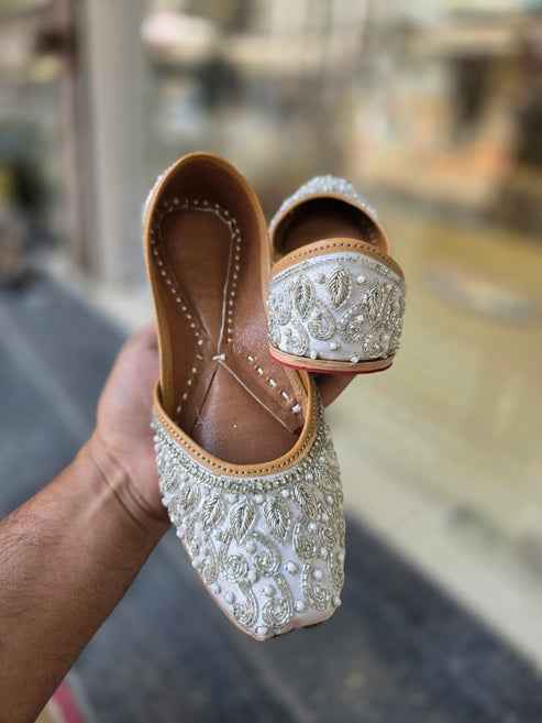 Noor-E-Ivory Pearl Embellished Jutti