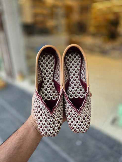 Zarkash Maroon Heritage Jutti