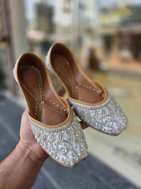 Noor-E-Ivory Pearl Embellished Jutti