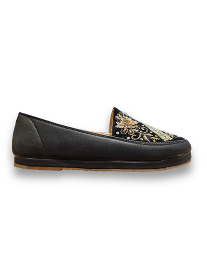 Noorza Black Embroidered Fusion Sneakers