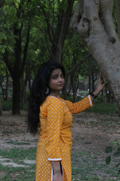 Sunshine Blossom Cotton Kurti