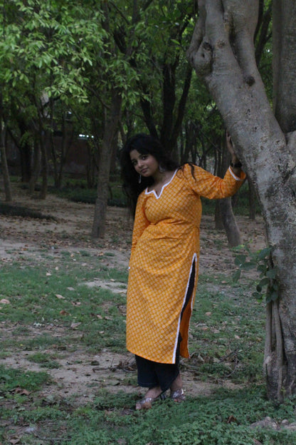 Sunshine Blossom Cotton Kurti