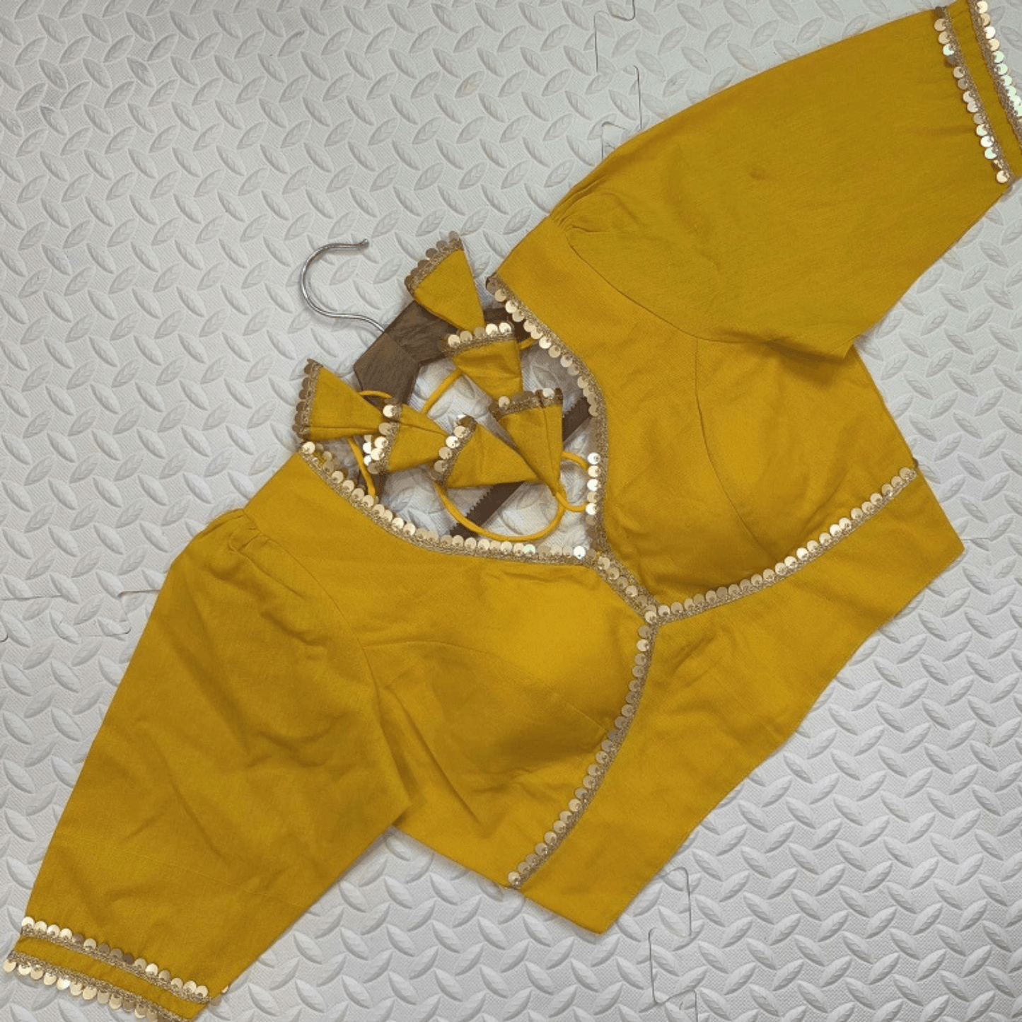Suryanshi Mustard Sequin Flex Cotton Blouse