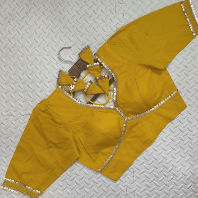 Suryanshi Mustard Sequin Flex Cotton Blouse