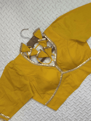 Suryanshi Mustard Sequin Flex Cotton Blouse