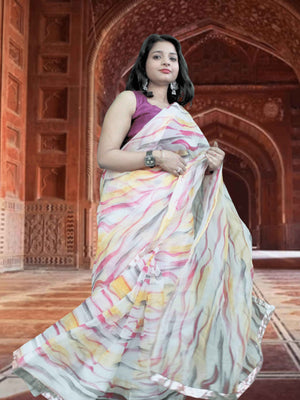 Tarang Leheriya Organza Saree with Blouse
