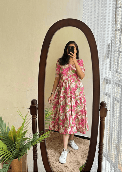 Timeless Floral Soft Cotton Midi Dress